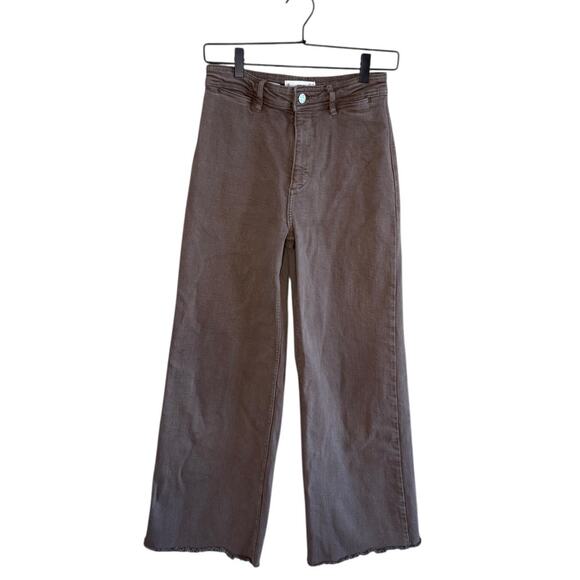 Mango Denim - Mango Women’s Sz 4 Catherine Culotte High-Rise Jeans Brown